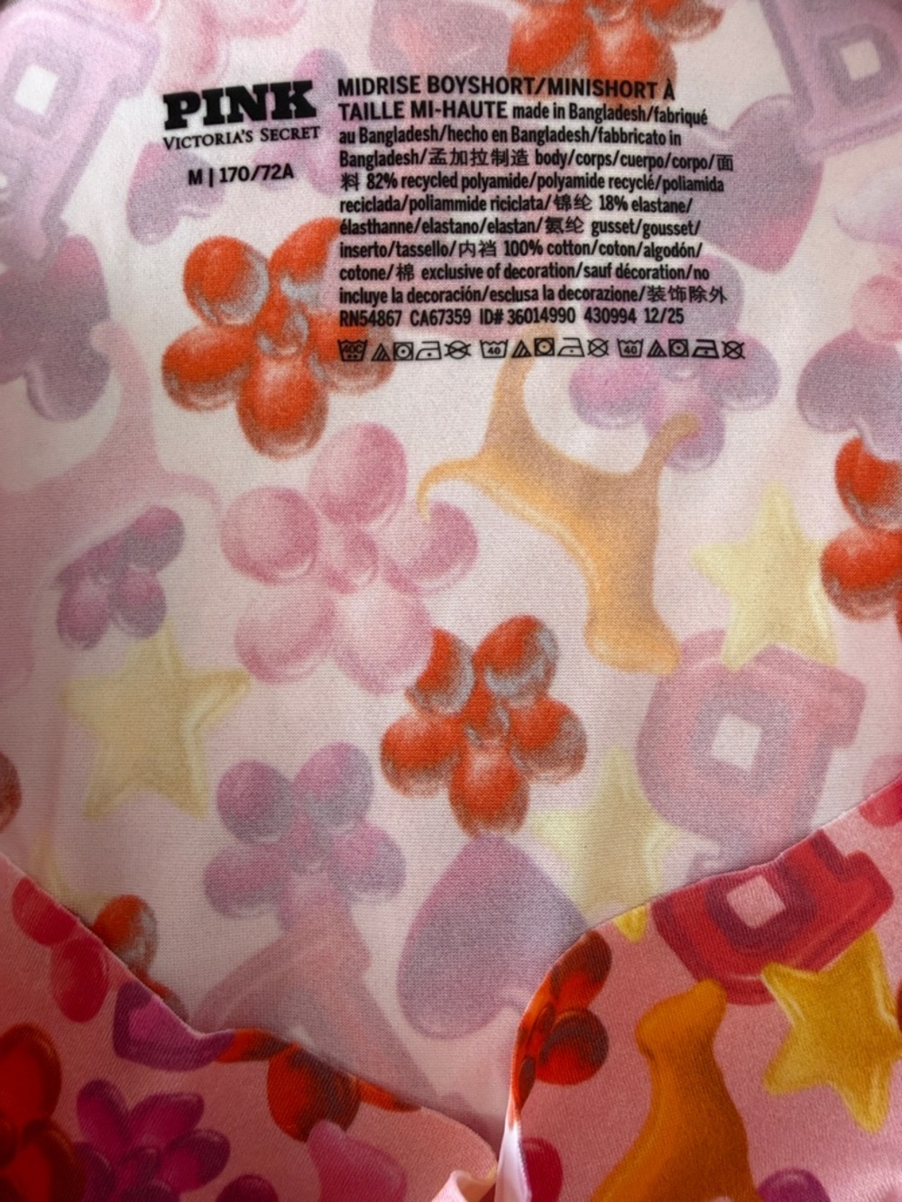 PINK Victoria's Secret Pink Multicolor Heart & Star Graphic Scarf - Picture 4 of 4